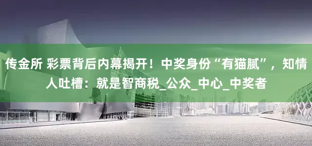 传金所 彩票背后内幕揭开！中奖身份“有猫腻”，知情人吐槽：就是智商税_公众_中心_中奖者